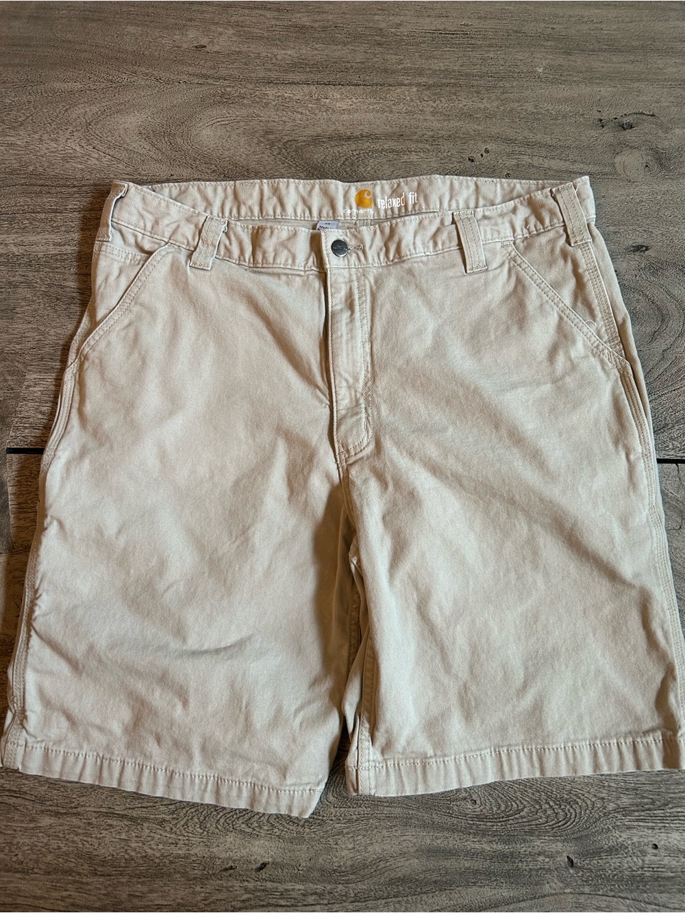 Carhartt Relaxed Fit Men’s 38 Khaki Work Shorts - Picture 2 of 5